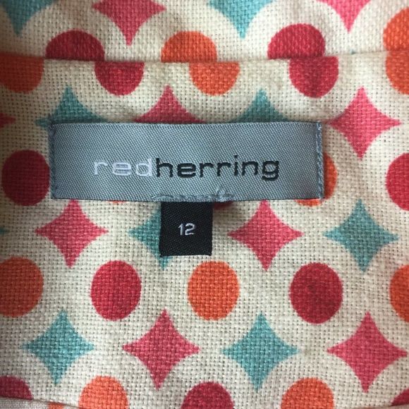 Red Herring London Linen Cotton Spring Coat Size 12 EU US 8 - Picture 7 of 16